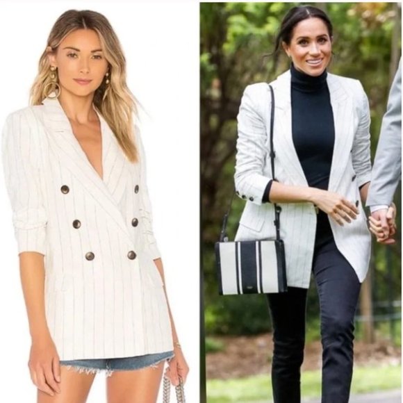 L'AGENCE Jackets & Blazers - L'AGENCE Brea Blazer in Ivory & Black in Size 2